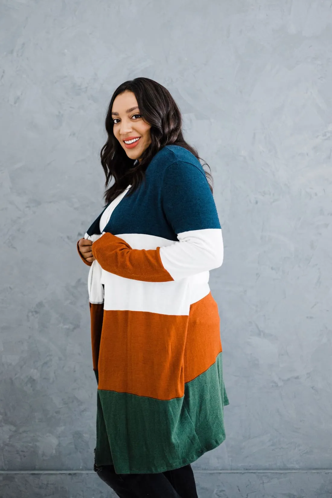 Sweater Weather Color Block Cardigan