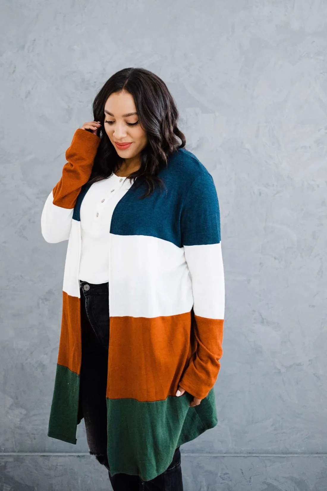 Sweater Weather Color Block Cardigan