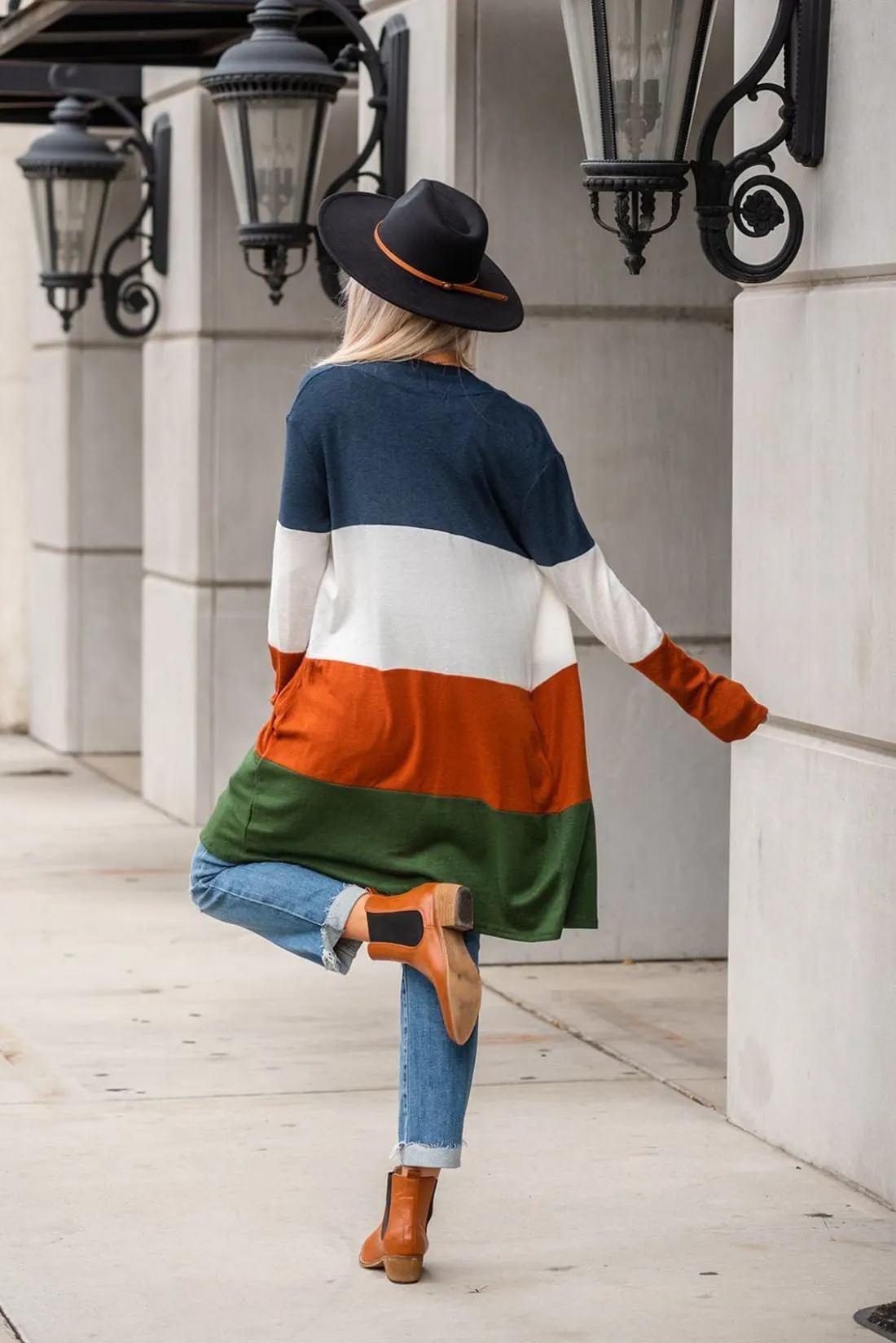 Sweater Weather Color Block Cardigan