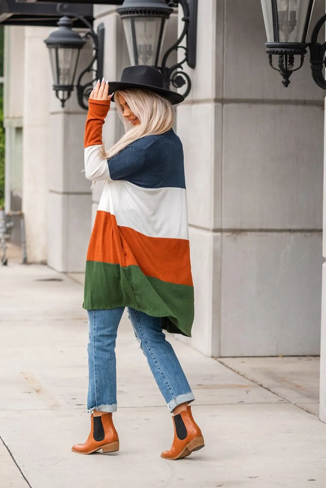 Sweater Weather Color Block Cardigan