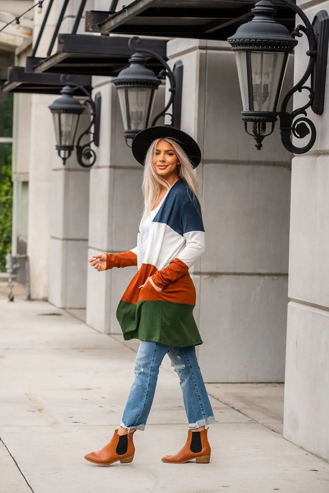 Sweater Weather Color Block Cardigan