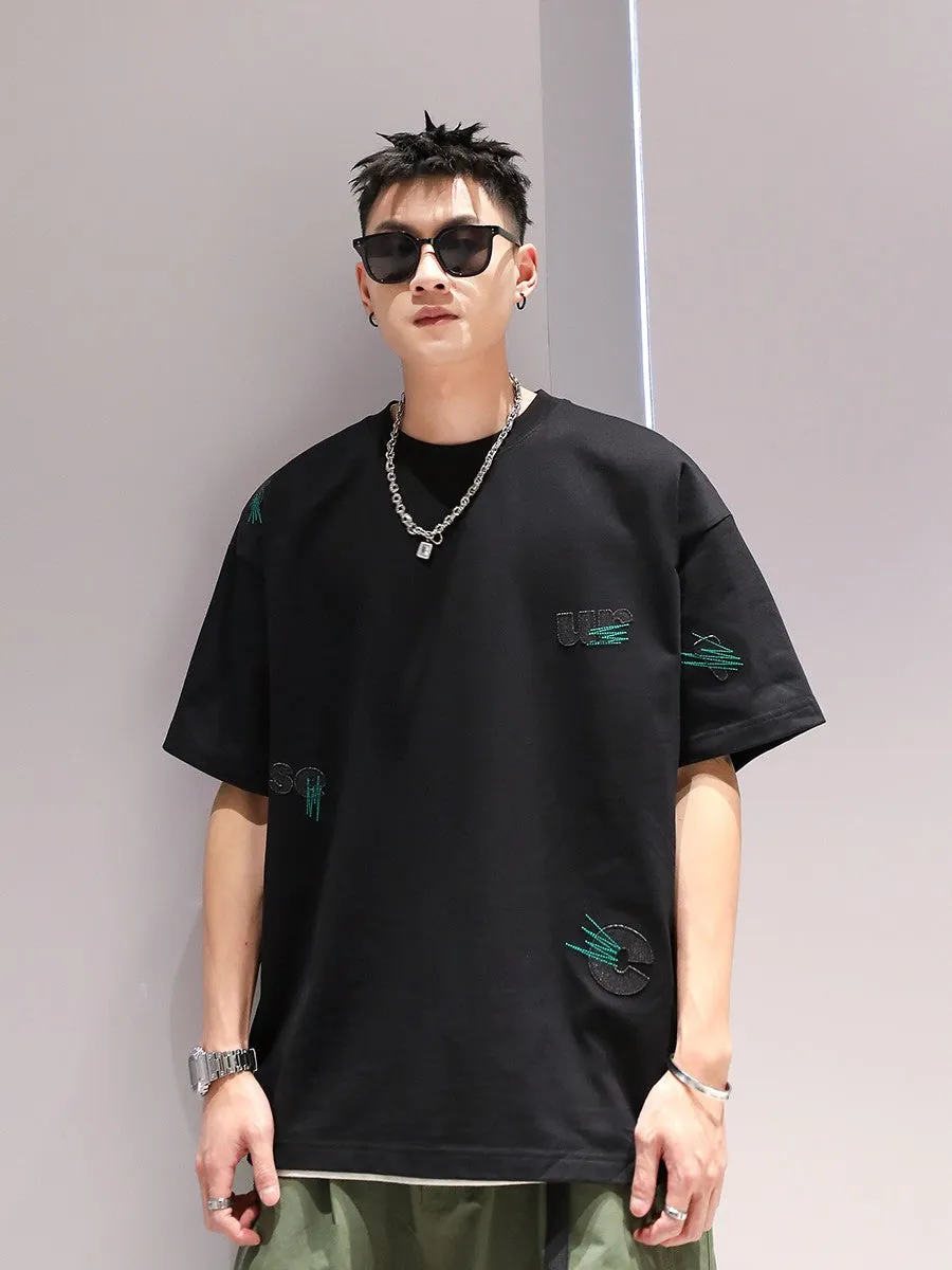 T-shirt men summer casual loose light breathable half-sleeve