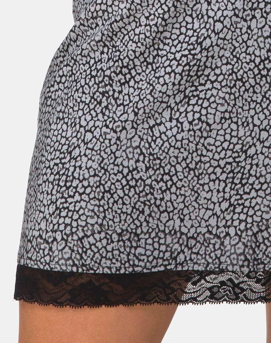 Urila Mini Skirt in Ditsy Leopard Grey