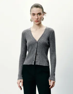 V-Neck Knitted Cardigan