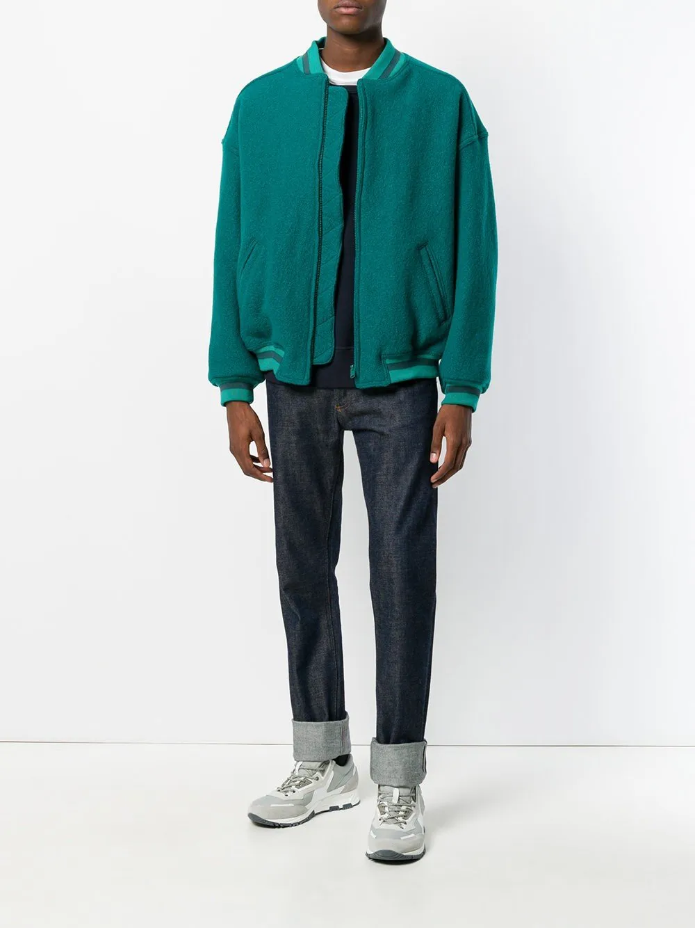 Virgin Wool Classic Bomber Teal