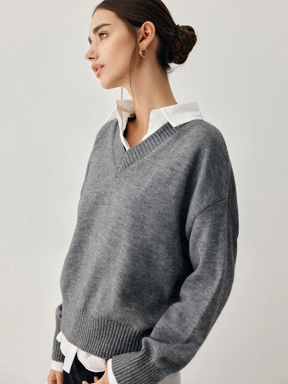 Wenkouban-Christmas Thanksgiving outfits_Charcoal Charming Sweater